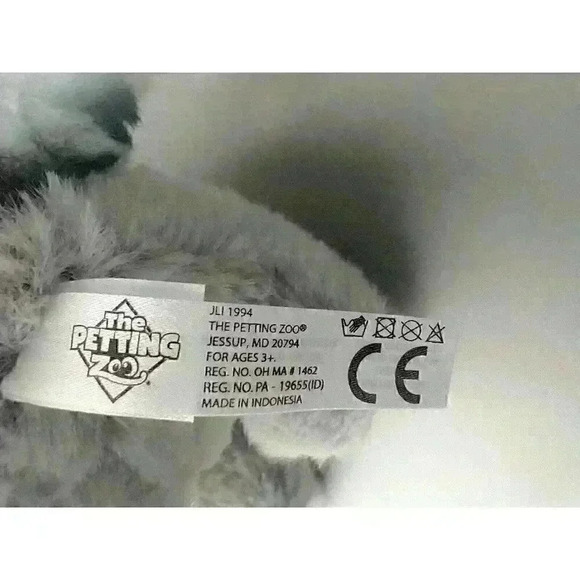 The Petting Zoo Ring Tailed Lemur 11" Stuffed Animal Plush Soft Toy Black Gray - Picture 7 of 10